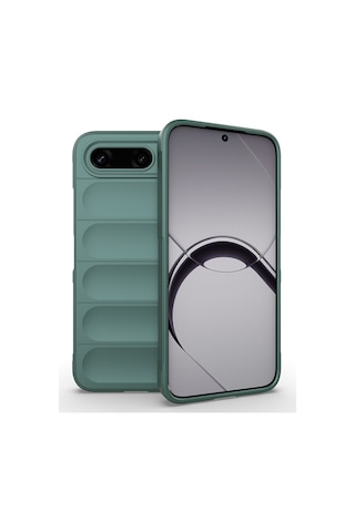 Tecno Spark 50 5g Kılıf Esnek Tpu Oyuklu Arka Yüzey Tasarımlı Zore Etnik Silikon Kapak - Koyu Yeşil