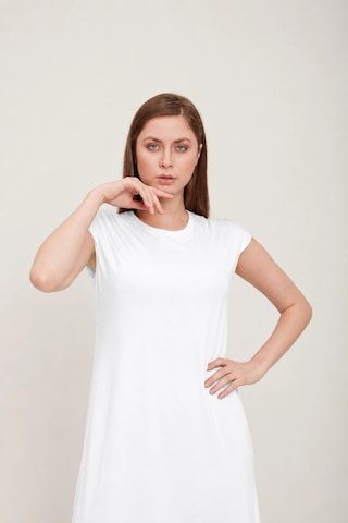 Invee İnvee Penye Kolsuz Elbise Beyaz 6139