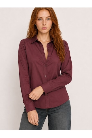 Loft Regular Fit Kadın Gömlek U.kol Lf2044554 Q1.v1 Bordo