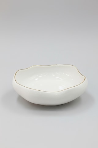 19 Cm Yaldızlı Salata Tabak 2 Kişilik Zahra Model Şık Ve Zarif Sofra Seti Beyaz