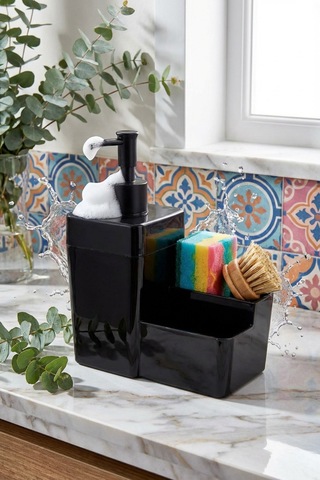 Makri Home Sıvı Sabunluk 450 Ml 19x16x8 Cm - Siyah Siyah