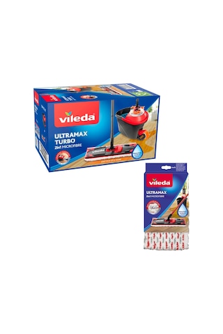 Vileda Ultramax Turbo Pedallı Temizlik Seti + Yedek Paspas