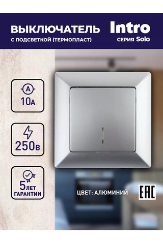 Intro Aydınlatmalı Tek Tuşlu Anahtar Solo 10a 250v 124039884