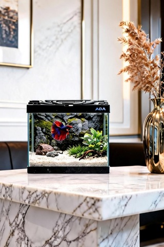 Betta Balığı Akvaryumu Siyah 23x12x21 Cm 4 Litre Arka Plan Hediyeli