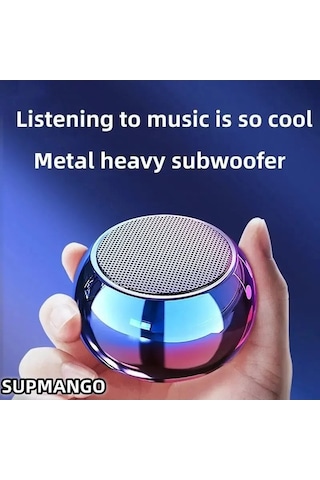 Zyzqstore Kablosuz Bluetooth Hoparlör - Taşınabilir Çelik Tabanca Ses Sistemi