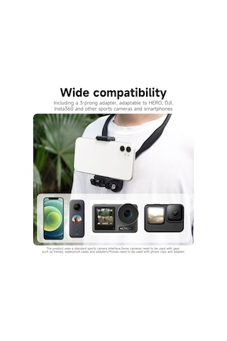 Telesın Te-hnb-003 Spor Kamera Gopro Hero İçin Esnek Tutucu 11/10/9 Eylem Kamera Boyun Montaj Braketi