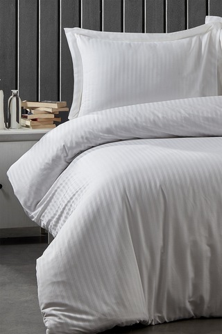 BonjardinHome Pamuk Saten Nevresim Takımı Beyaz