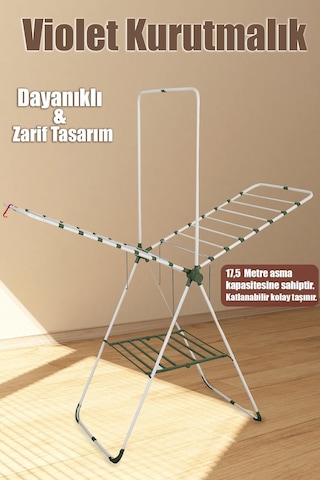 Doğrular Perilla 17042 Violet Çamaşır Kurutmalığı Kurutmalık Askı Beyaz