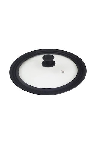 Homyl Tencere Tavalar Için Evrensel Silikon Cam Kapak Kapakları Siyah