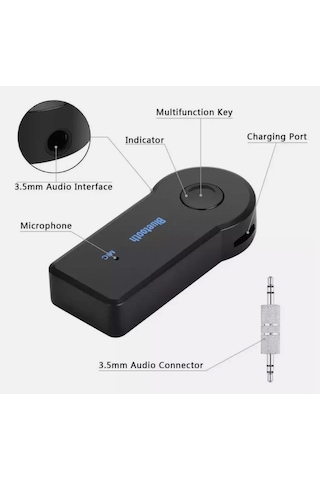 Kablosuz Bluetooth Aux Kiti 3.5 Mm Stereo Ses Alıcısı, Araç Ve Ev Ses Sistemleri Uyumlu Adaptör
