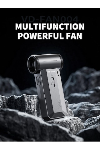 Ven-dens Vd-fan004 8000 Mah Taşınabilir Güçlü Fan, 100000 Rpm Motor Hızı, 29,6 W Güç, Şarjlı Kullanım, Koyu Gri