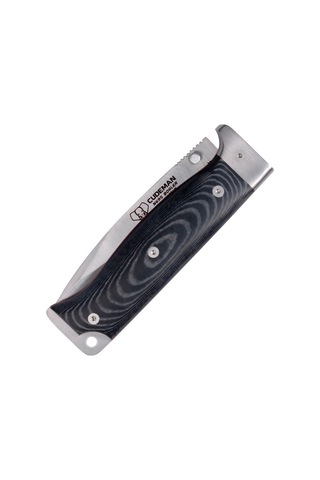 Cudeman 328-mf Mt-6 Black Micarta Saplı Deri Kılıflı Kamp Çakı Siyah