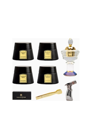 Touch Of Oud Gray Velvet Exclusive Hediye Seti, Bukhoor Ve Dukhoon Tütsü Seti Oda Kokuları Gri Diğer