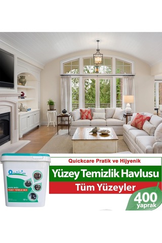 Quickcare Dezenfektanlı Yüzey Temizlik Havlusu 400 Yaprak- Limon Kokulu
