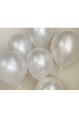 Beyaz Metalik Balon 10'Lu