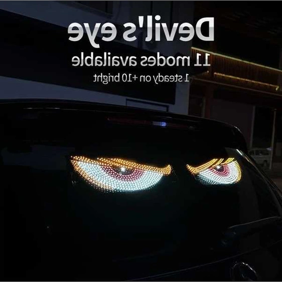 Trendooze Turcoshop11 2 Adet Şeytan Gözü Led Araç Lambası Kırmızı Sarı Beyaz Usb Aydınlatma