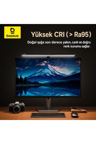 Baseusonline İ-wok 3 Manyetik Monitör Işığı 2700k-6000k Siyah