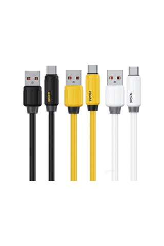 Wk Wdc-27a Elastik  Silikon 1m 66w Usb Tip-c Hızlı Şarj Veri Kablosu Sarı