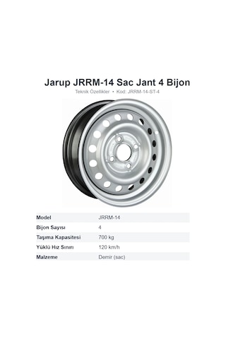 Jarup Jrrm-14 Karavan Römork Sac Jant 4 Bijon 700 Kg Jrrm-14-st-4