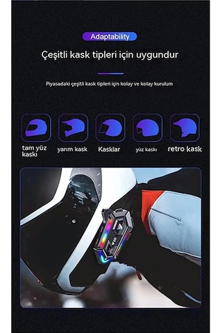 Y20 Motor Kurye Kask Kulaklık Rgb Modlu Bluetooth Motosiklet Kulaklık 5.3 Bluetooth Interkom 25002956