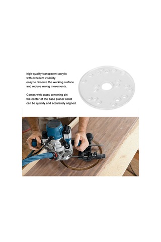 Padalink Ahşap İşleme Yardaçığı: Akrilik Router Tabanı Seti, Bakır Merkez Pin Ve Uyumlu Vida İle Çeşitli Router Modellerine Uygun