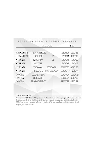 12627985-0468-1renault Symbol,clio, Nissan Micra3, Dacia Duster İçin Motor Yağ Çubuğu