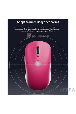 Kablosuz Bluetooth Ve Usb Alıcılı Gaming Mouse Sessiz Tık Type-c Şarjlı 6400 Dpı 3 Modlu Bilgisayar Laptop Oyuncu Faresi Cn10 Pembe