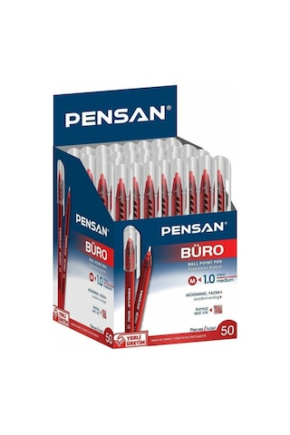 Büro 1.0 Mm 50'li Tükenmez Kalem Mb1026 Kırmızı