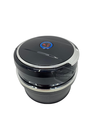 Üniversal Porselen Yanmaz Koku Geçirmez Işıklı Lüx Oto Küllük Dumansız Kapaklı Spor Araç İçi Küllük Araba Küllüğü Gümüş 00 Şüscaroto Aksesuar