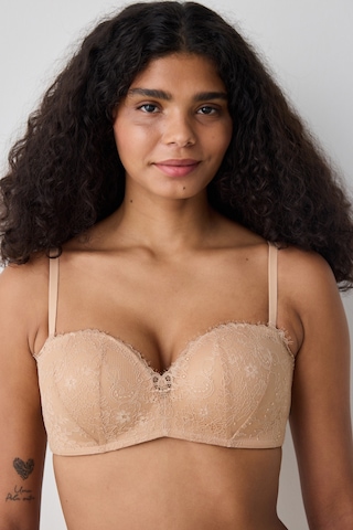 Penti Push Up Lace Dantel Bej Straplez Sütyen