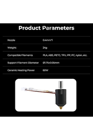 Tenfowee "yüksek Performanslı Seramik Isıtıcı Nozul Seti - K1/k1 Max Uyumlu, 300 C'ye Dayanıklı"