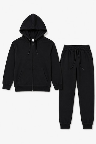 Beniizle Kapüşonlu Unisex Çocuk Eşofman Takımı Siyah