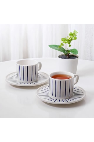 Güral Porselen Mental 4 Parça Çay Fincan Takımı 6733 Mental 4 Parça Çay Fincan Takımı 6733 Mavi