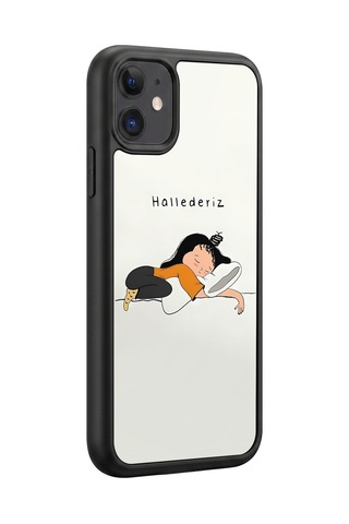 İphone 11 Uyumlu Hallederiz Desenli Kamera Korumalı Darbelere Dayanıklı Kılıf 1242-hallederiz-iphone11