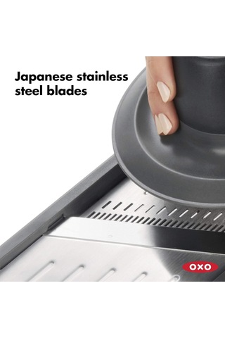 Oxo - Good Grips Profesyonel Meyve Ve Sebze Dilimleme Aleti 2.0, Japon Paslanmaz Çelik Bıçaklı, Pratik, Gri Genel