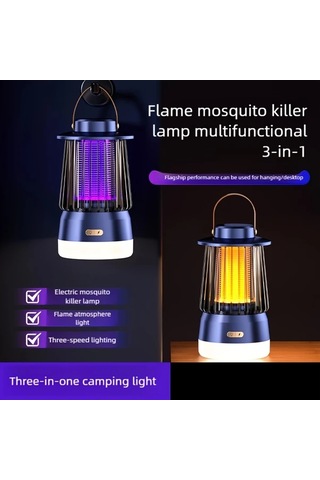 Xuweiwei Siyah Yüksek Verimli Sessiz Usb Şarjlı 1200mah Pil Böcek Haşere Kontrolü İç Dış Mekan Kullanım