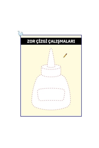 Okul Öncesi Zor Çizgi Çalışmaları Yaz Sil Kitabı