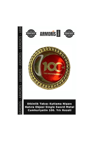 Etkinlik Takısı Kutlama Nişanı Hatıra Objesi Single Sword Metal Cumhuriyetin 100. Yılı Rozeti Çok Renkli