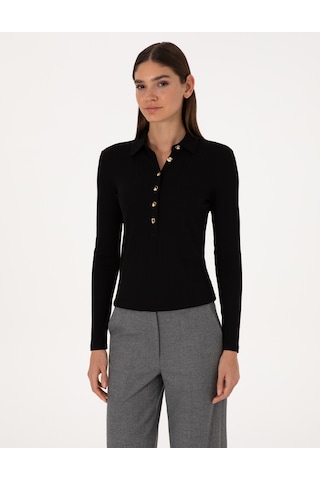 Pierre Cardin Kadın Siyah Bluz Örme 50309153-vr046 Siyah
