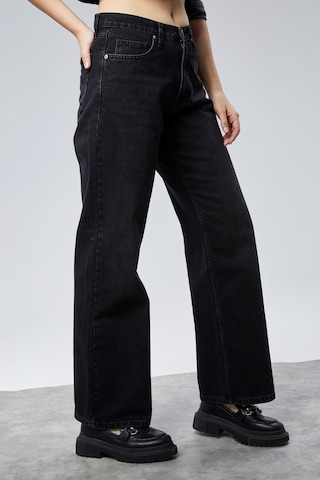 Cedy Denim Cedy Denım Yüksek Kalite Kadın Palazzo Yüksek Bel Cotton Jean Pantolon Siyah