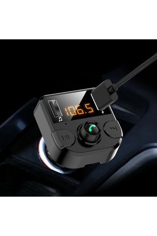 12v-24v Araçlarla Uyumlu, Çok Fonksiyonlu Bluetooth Car Fm Vericisi