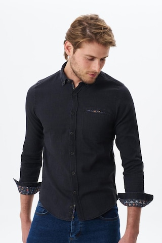 Arma Erkek Denim Jean Slim Fit / Dar Kesim Kot Dokuma Gömlek K9gkd1070 Siyah