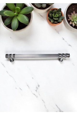 Çizgili Nesli Alüminyum Metal Lüks Modern Mobilya Çekmece Mutfak Dolabı Kulpu Krom 192mm Krom