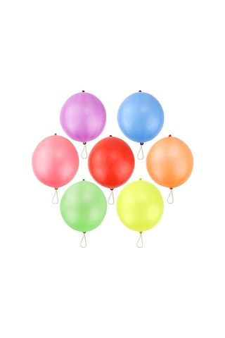 Thentech 100 Adet Lastikli Rengarenk Punch Balon Basket Balon Özel Gün Doğum Günü İçin Paket Balon Kırmızı