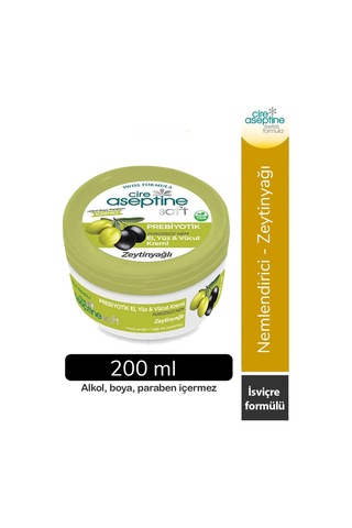 Cire Aseptine Soft Zeytinyağlı Nemlendirici Pürüzsüzleştirici Prebiyotikli Krem 200 Ml Aloe Vera