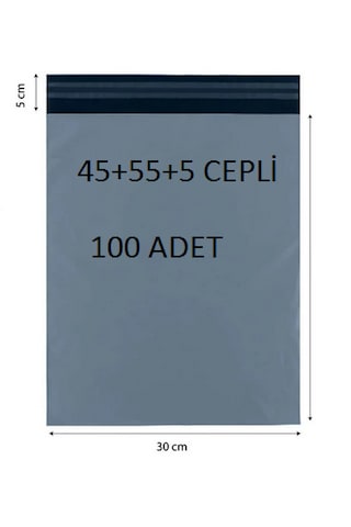 45+55+5 Cepli 100 Adet Kargo Poşeti Cac Plastik
