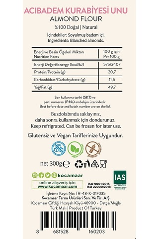 Kocamaar Çiftliği Acıbadem Kurabiyesi Unu 300 G