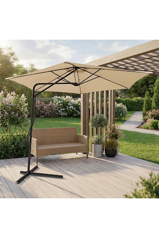 Koçtaş Garden Yandan Kollu Şemsiye Krem