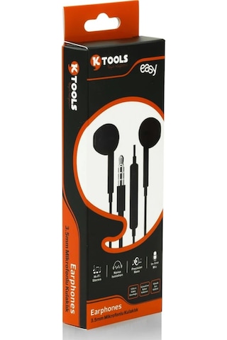 Ktools Basic Hi-Fi Stereo Mikrofonlu Kulak İçi Kulaklık