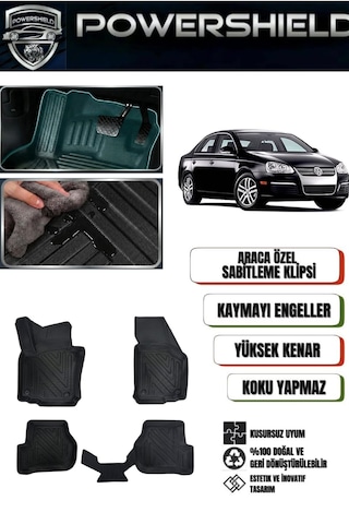 Powershıeld Volkswagen Jetta 2005-2010 Uyumlu Araca Özel 5d Premium Havuzlu Oto Paspas Takımı